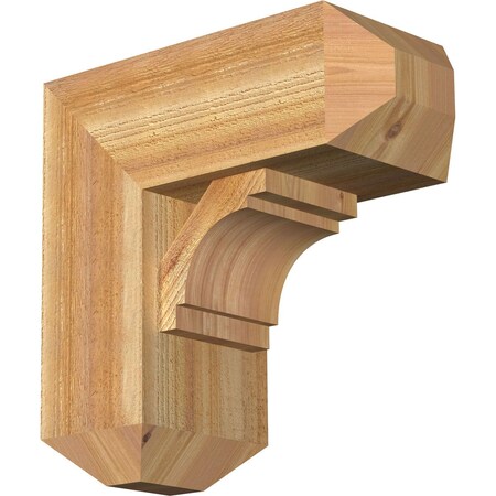 Ekena Millwork Merced Craftsman Rough Sawn Bracket w/ Offset Brace, Western Red Cedar, 8"W x 18"D x 18"H BKT0806X18X18MRC04RWR